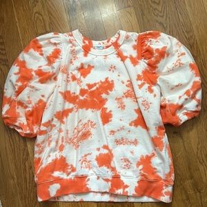 Clare V short sleeve orange cream tie dye sweatshirt